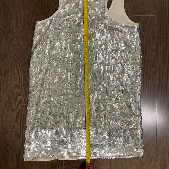 Club Monaco Silver Sequin Mini Sheath Dress - Picture 12 of 15